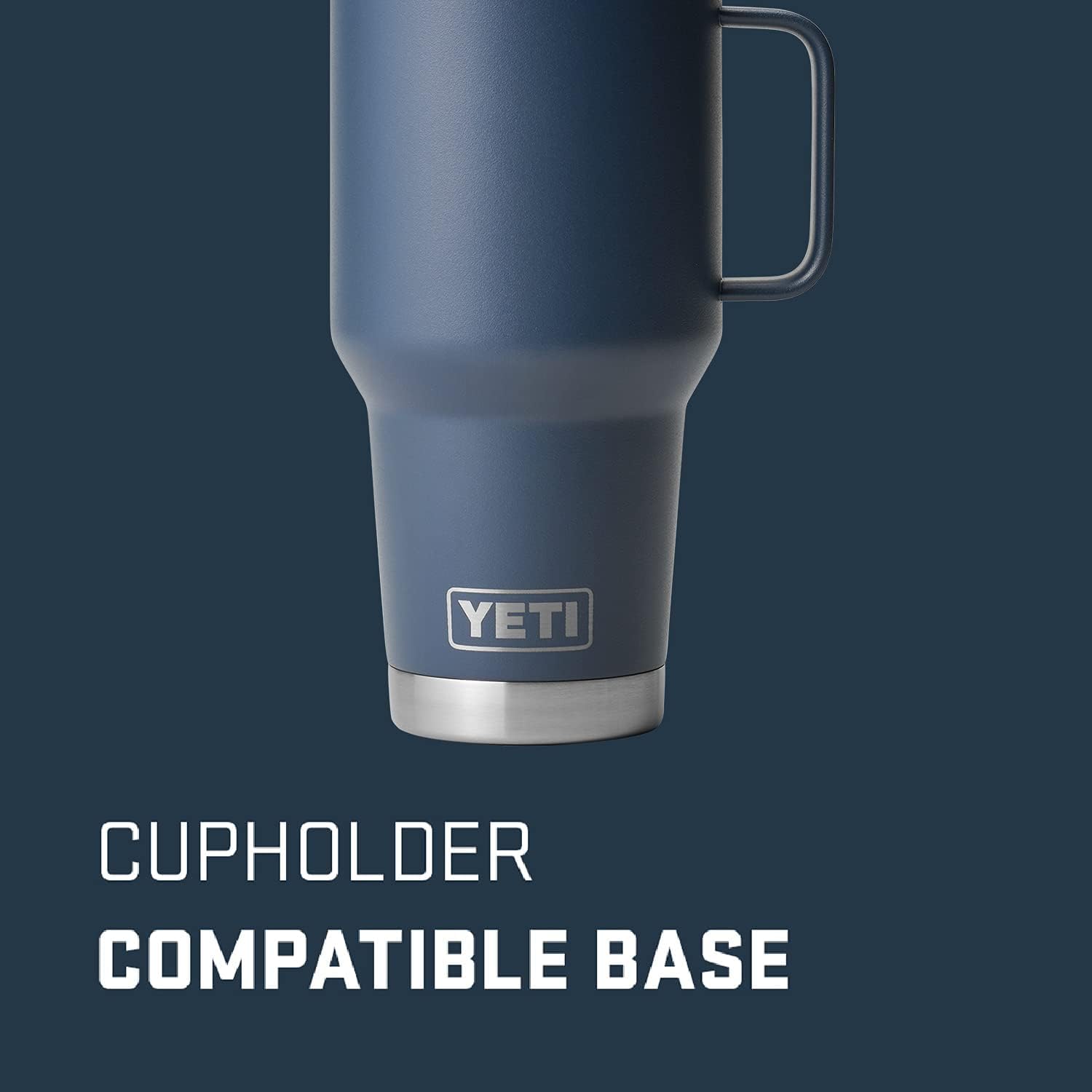 YETI Rambler Travel Mug, Stainless Steel Vacuum Insulated Mug with Stronghold Lid, Navy, 30 oz (887 ml)