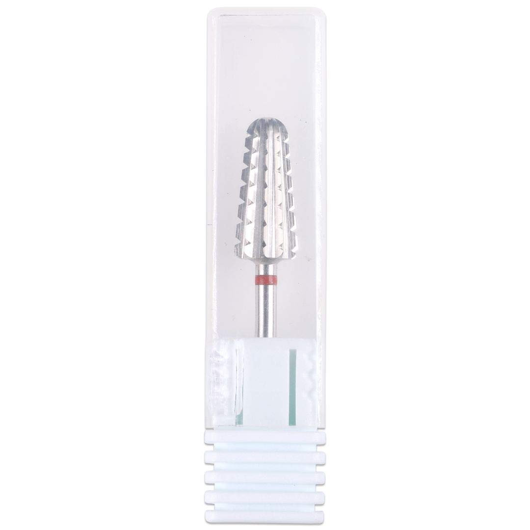 PANA Nail Carbide Volcano Bit - Two Way Rotate use for Both Left and Right Handed - Fast remove Acrylic or Hard Gel - 3/32" Shank - Manicure, Nail Art, Drill Machine (3x Coarse, Silver)