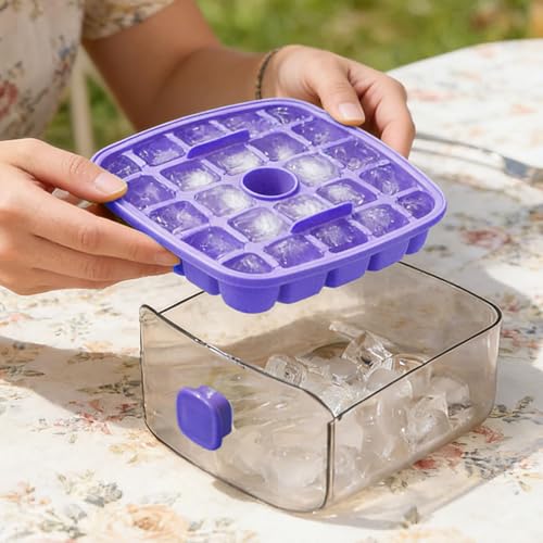 Máquina para hacer cubitos de hielo fácil de usar con asa y cubitera de gran almacenamiento 4