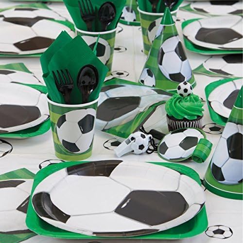 Image of Wanna Party Soccer Paper Plates for Sports Themed Birthday Party Supplies /Soccer Theme Party Decorations /Football Theme Party Tableware-Pack of 10