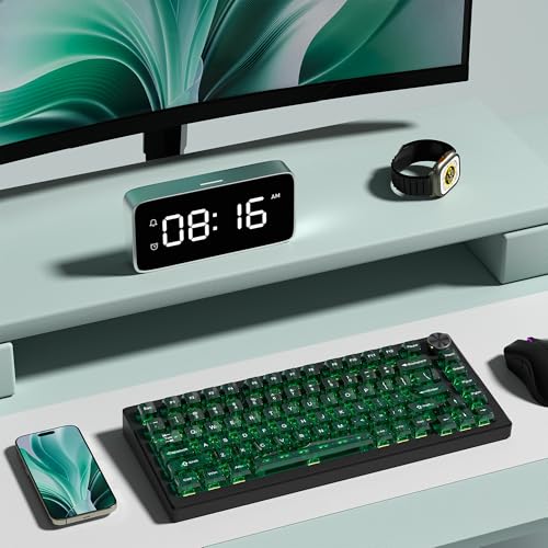 Image of dagaladoo Dark Green Clear keycap Set,Transparent keycaps 60 75 100 Percent,Crystal Jelly Keycaps,Shine Through Custom Key caps,MDA Profile Key Caps Keyboard for Mx Switches Mechanical Keyboard