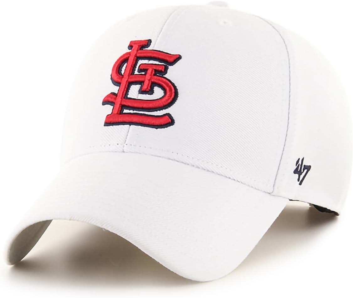 47 MLB White Primary Logo Team Color MVP Adjustable Hat, Adult One Size Fits All