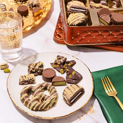 Image of Dubai Chocolate Gift Basket- Christmas Holiday Pistachio Trend Candy Assortment Gift Box- Food Present Idea for Men, Women, Corporate- Bonnie & Pop