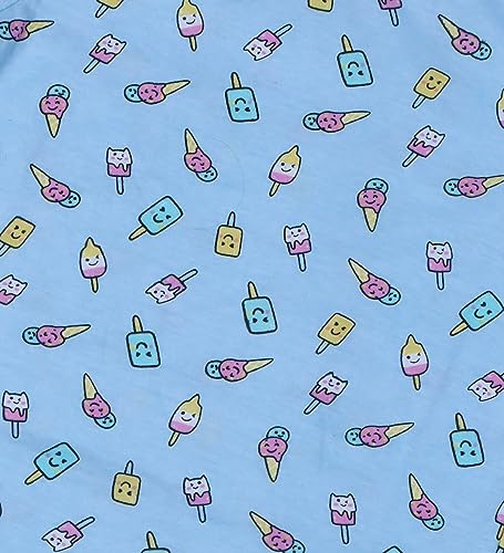 Image of Hestia | H.NSG.N.1 | Kids Girls Nightwear | Sleepwear | Cotton |Trouser Full Sleeves Tshirt | Elastic Waist |Night Dress with Pyjama Tshirts for Girls|All Over Horse Printed |Blue Color 4-6Yrs |Set 1