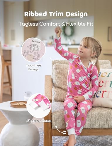 Image of PATPAT Bamboo Viscose Pajama Sets for Toddler Boys & Girls Baby Kids, Ultra-soft Snug fit Pjs Sleepers for Birthday Holiday