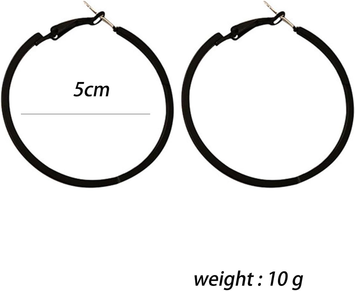 Black Hoop Drop Dangle Earrings for Women Vintage Circle Hoop Earrings Lightweight Geometric Round Loop Earrings Punk Statement Black Hoop Earrings Jewelry Gift - Image 7