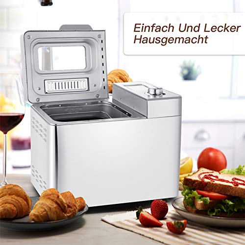 COOCHEER Brotbackmaschine, Brotbackautomat 500W mit 25 Backprogramme, Automatische Zutatenbox, 3 Brotgrößen und 3 Backfarben, 13 Stunden Automatischer Timer und 1 Stunde Wärmehaltung/Klein – Bild 7