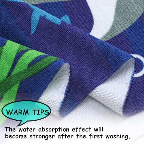 Image of NovForth Kids Beach Towel for Boys Girls, Hooded Bath Towel Wrap, Toddler Pool Towel with Hood