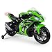 INJUSA – Moto Ninja Kawasaki ZX10 a 12V con Acelerador en Puño, Entrada para Mp3 y Ruedas Estabilizadoras Recomendada a Niños +3 Años