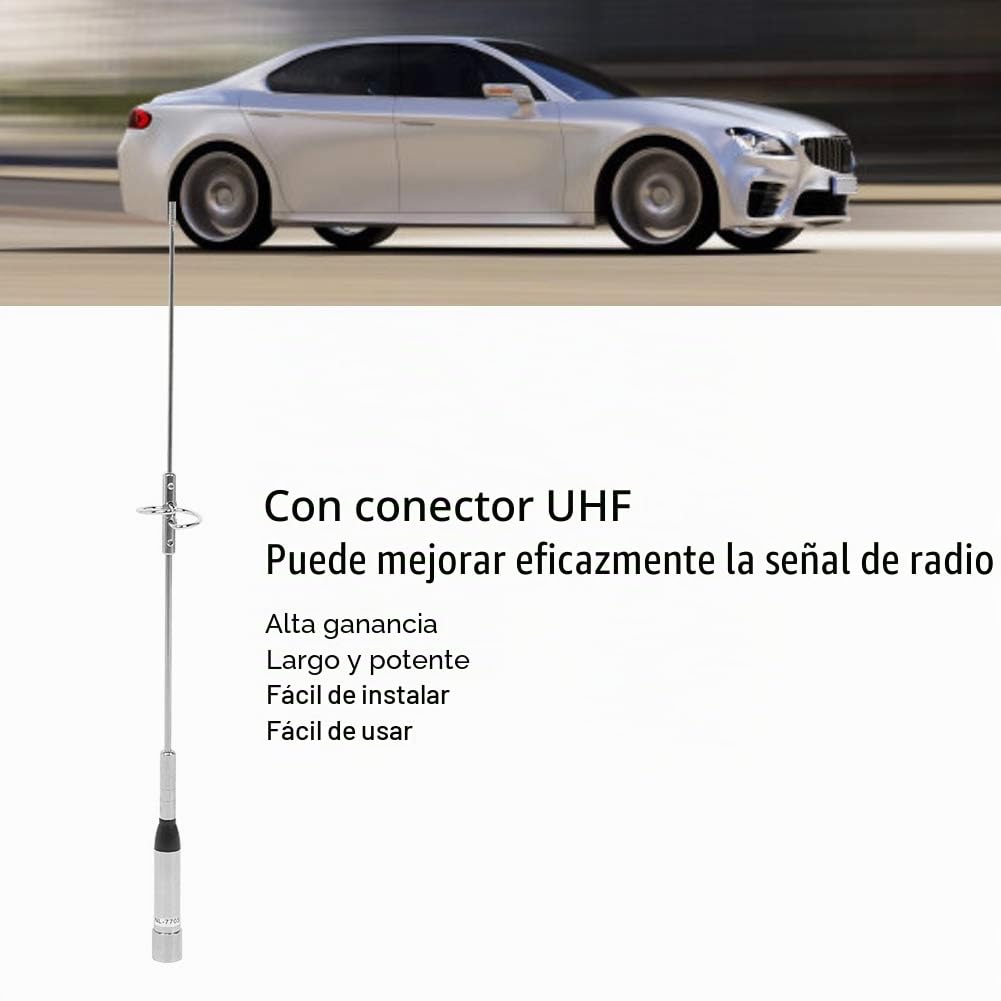 NL-770S Antena de Radio Universal para Coche, VHF UHF Doble Banda Antena Móvil Auto 144/430 MHz, Conectores UHF /SL16-J/M, para para para para Vertex para BaoFeng, etc