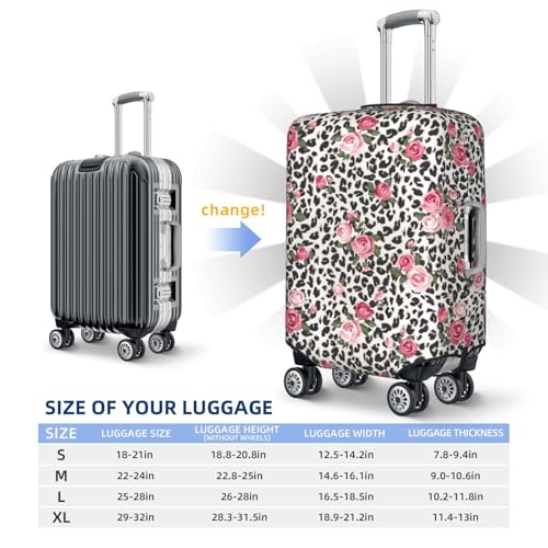 Rose Mix Leopard 3 Travel Luggage Covers - Elasticity Suitcase Covers Protector for Luggage 18-32 Inch2