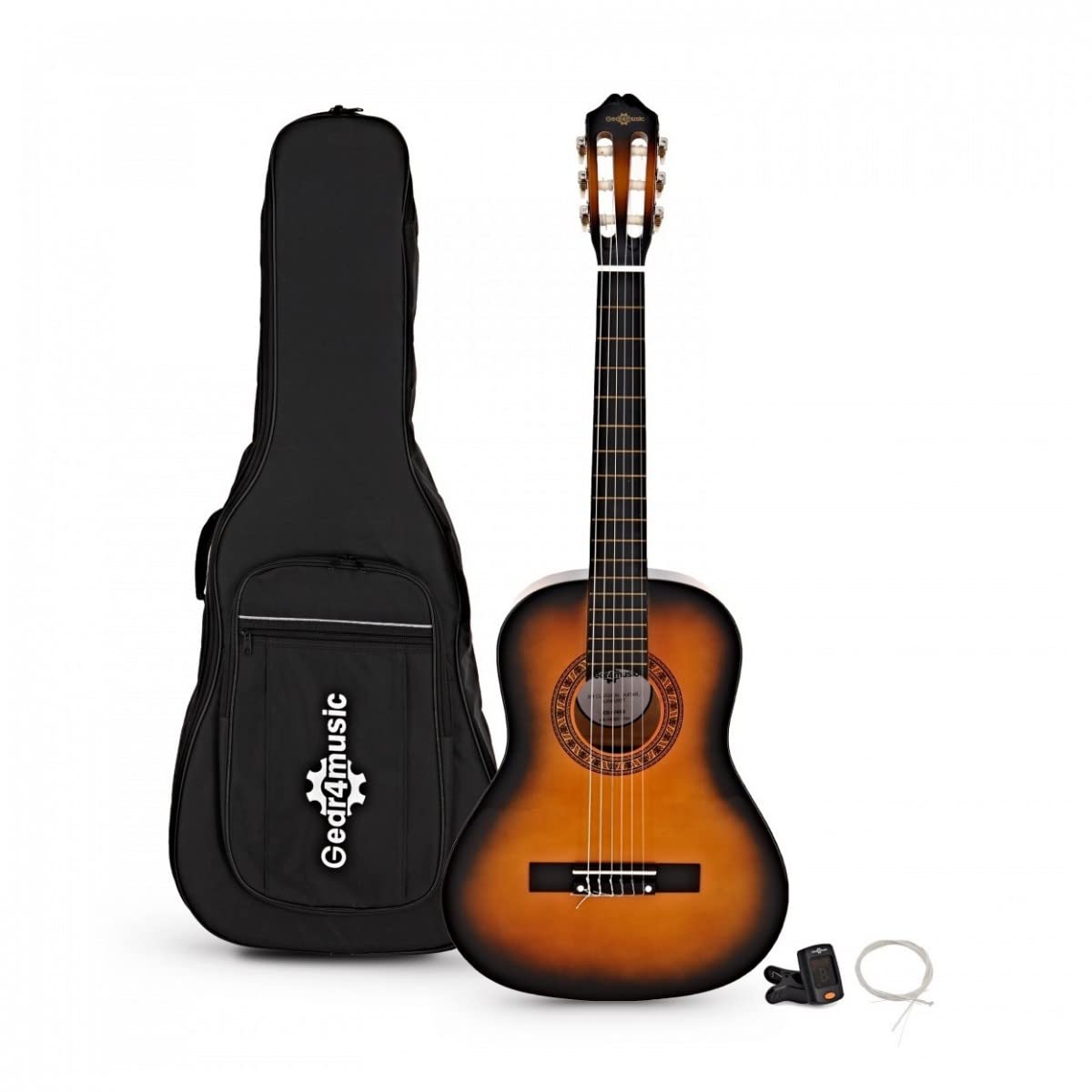 Gear4music Guitarra clásica tamaño 3/4 con cuerdas de nailon Edad 8-12