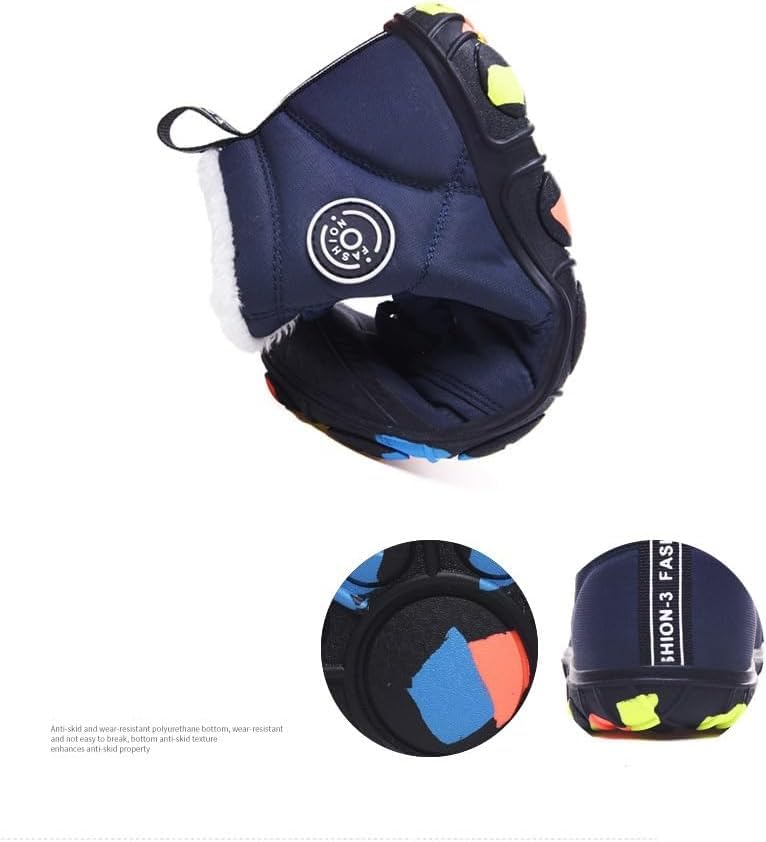 Winter Kids Boys Girls Snow Boots, Warm Cozy Non-Slip High Top Boots, Plush Comfy Outdoor Hiking Shoes, Lined Trekking Shoes3