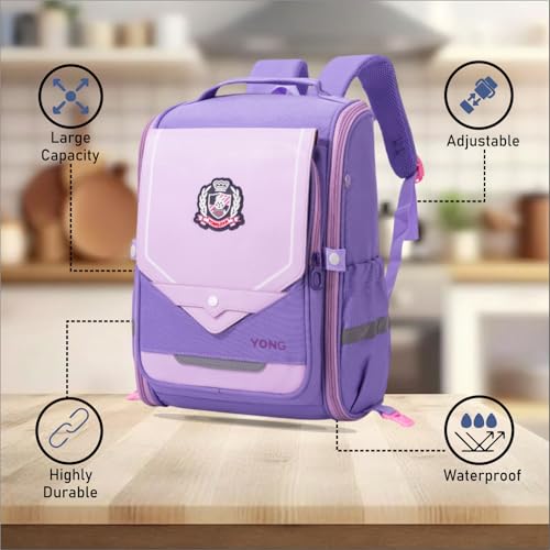 Image of Tinytot Hello Kitty Printed Design School Bag 26 Litre, Stylish & Trendy Water Resistant High Storage School Collage Travel Backpack for Boys & Girl, 18 Inch with Trolley
