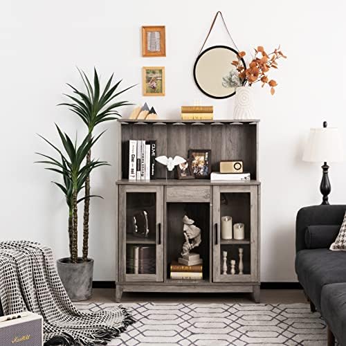 Dining Living Room Buffet Cupboard (Grey)