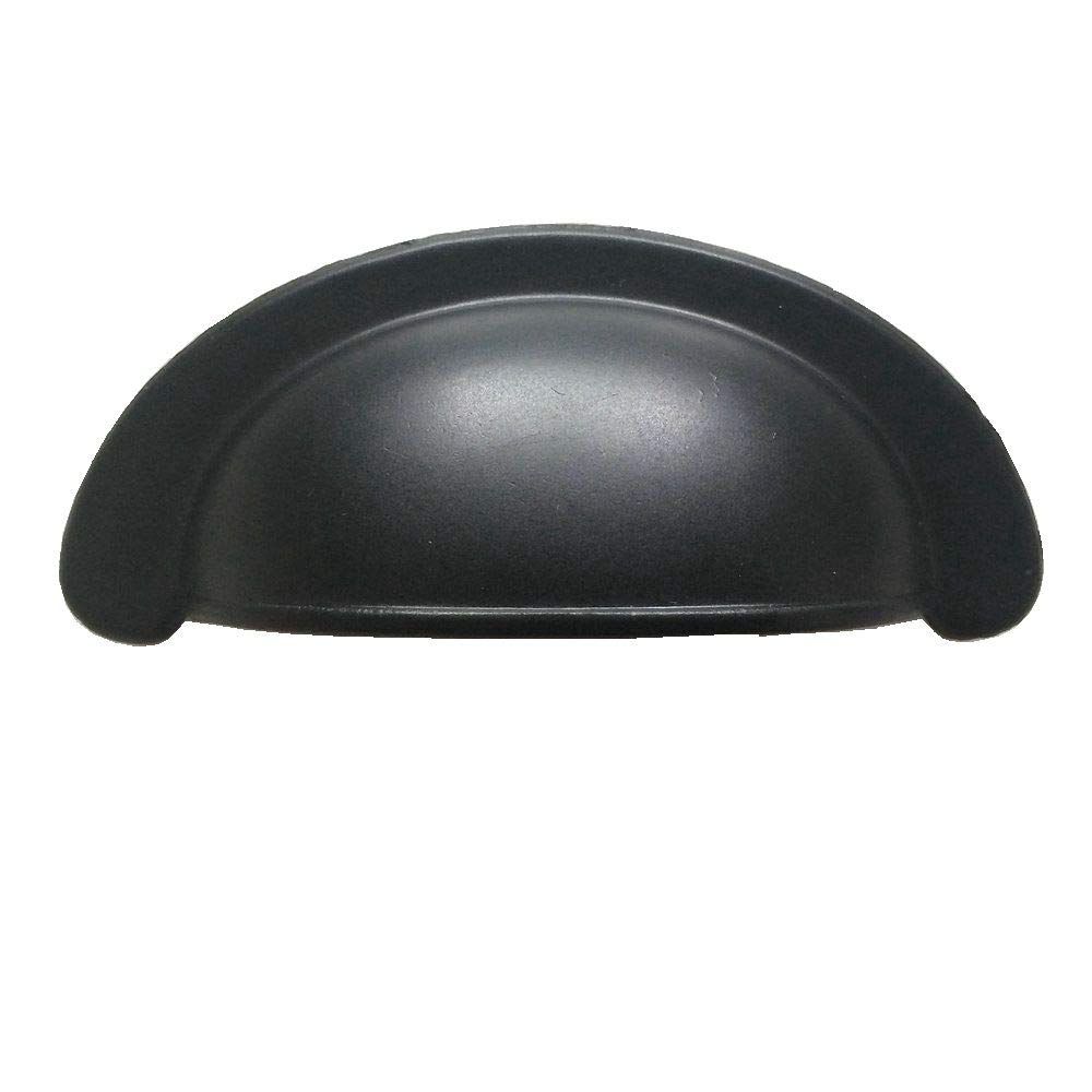 HAOJIazx 2 3/4" C-C Black Cup Drawer Pull Cabinet Handles Dresser Pulls Handle Kitchen Door Knob Hardware 2.75" 70 mm Centers (NO.37)(Cup Pull- 2.75" (70 mm) Centers)