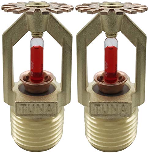 (2 Pack) FM Approved & UL/CUL Listed TUNA Fire Sprinkler Head Pendent Spray 1/2 NPT 155F (68C) K=5.6 K80 Standard Response for Automatic Fire Sprinkler System