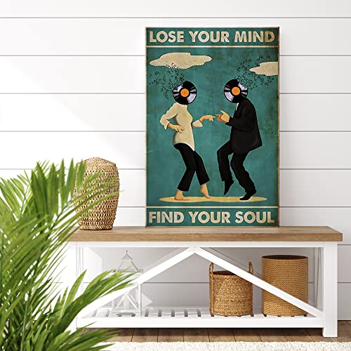 Quark Vintage Mental Health Inspirational Quote Posters Room Aesthetic Lose Your Mind Find Your Soul Canvas Wall Art Music Dance Print Painting For Wall Decor Living Room Bedroom 12X16In Unframed thumb #6