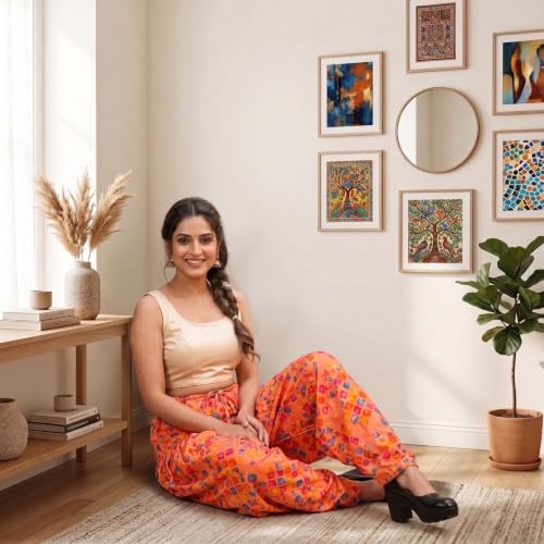 Image of FASHION GALLERY Women's Rayon Relaxed Fit Patiala Salwar with Full Length Drawstring Closure Type and Flexible Waist|Patiala Pant for Woman