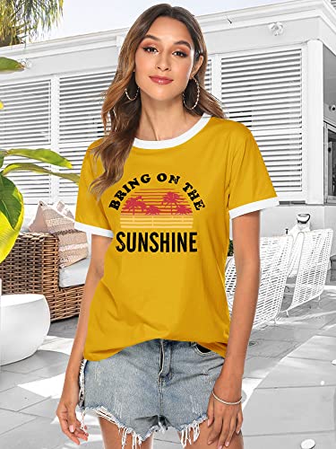 Nlife Bring On The Sunshine Graphic Long Sleeves Tees Blouses For Women Tops Sweaters For Women #TOP1