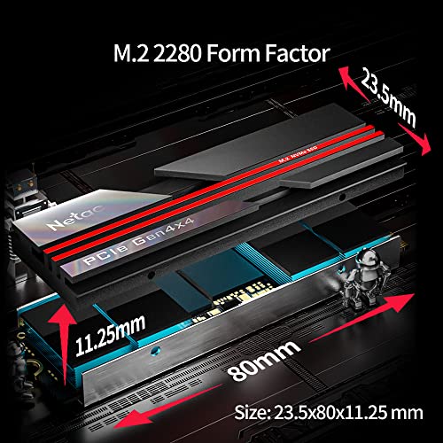 Netac NV7000 2TB M.2 Interner SSD 2TB NVMe 1.4 PCIe Gen4 SLC Cache, Kühlkörper aus Aluminium, für Laptop, PS5, PC – Bild 6