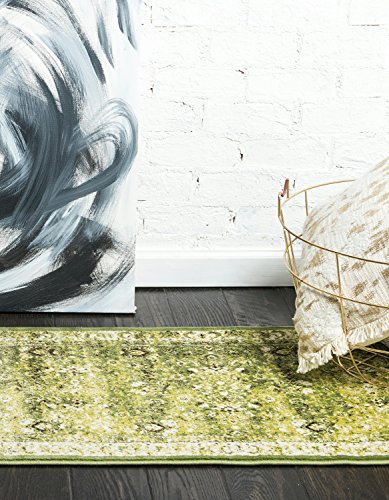 Unique Loom Imperial Collection Modern Traditional Vintage Distressed Green Runner Rug (3' 0 x 9' 10)