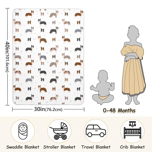 Image of Dog Border Collie Baby Swaddle Blanket for Boys and Girls, Cute Animal Muslin Baby Receiving Swaddle Blanket, Soft Cotton Nursery Swaddling Blankets for Newborn Toddler Infant