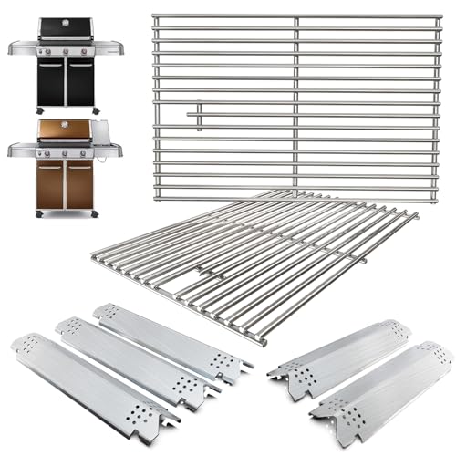 WEBROIL Replacement Grill Parts for Home Depot Nexgrill 5 Burner 720-0888A 720-0888 720-0888N 720-0888S,Cooking Grates & Heat Plates for Nexgrill 4 Burner 720-0830 720-0830HM 720-0830H,Stainless Steel