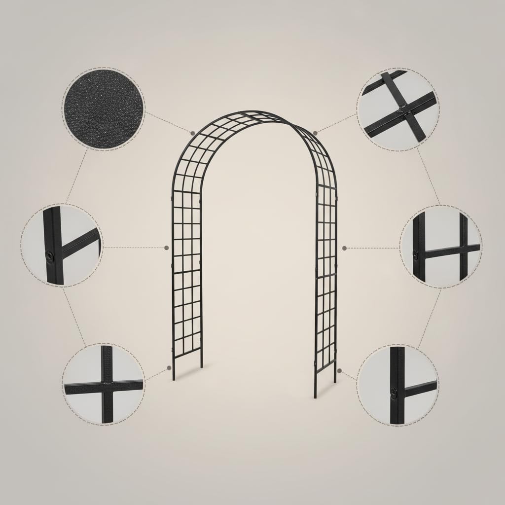 Arco Jardín Metal, Estilo Europeo, Acabado Pintado, coración Jardín, Adorno Terraza, para cultivadores, Size to 3