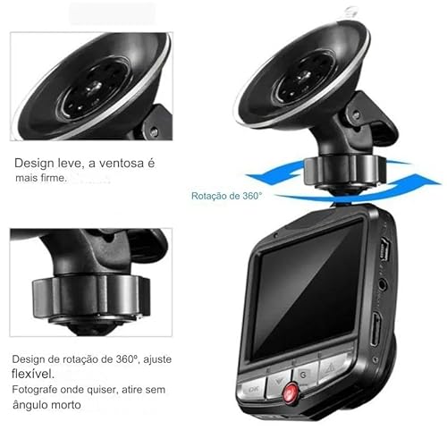 Câmera Veicular DVR Recarregável Full HD 1080P | Câmera Filmadora Para Segurança De Carros, Caminhõe