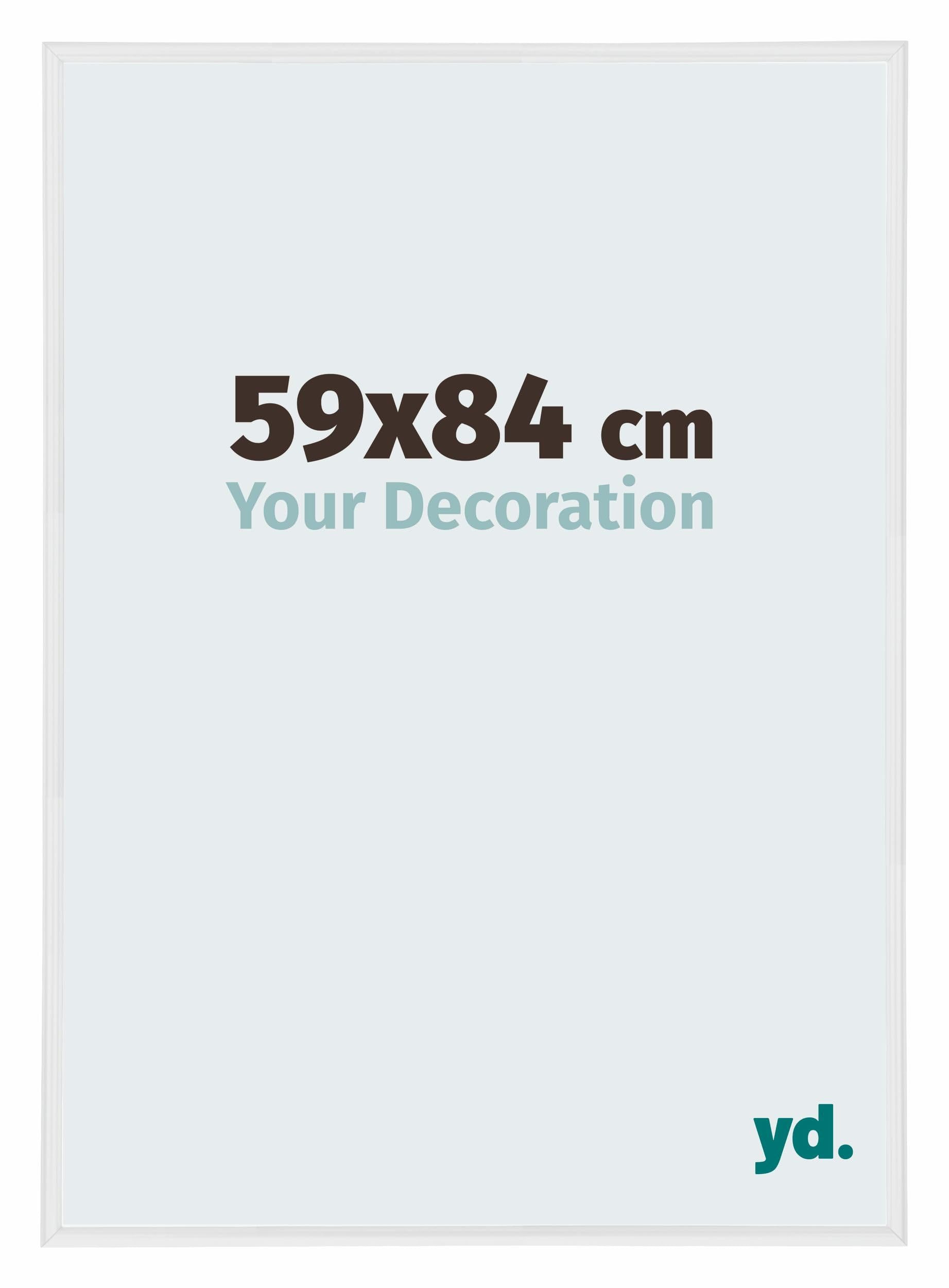 Your Decoration - Picture Frame 59x84 cm - White High Gloss - Decorative Wall Frame in Plastic with Antireflection - Frame 59x84 - Annecy