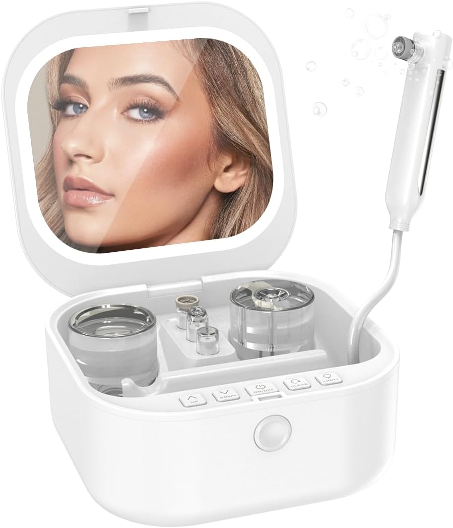 kingdo 4-in-1 Professional Microdermabrasion Machine with Hydration,Microdermabrasion,Pore Vacuum & Mirror