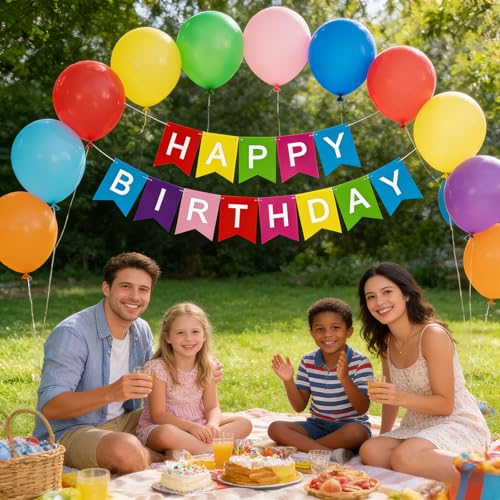 Image of Happy Birthday Banner Birthday Party Supplies (qchf)