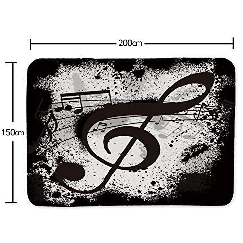 Tapete Decorativo con Notas Musicales 150x203 cm miniatura 2