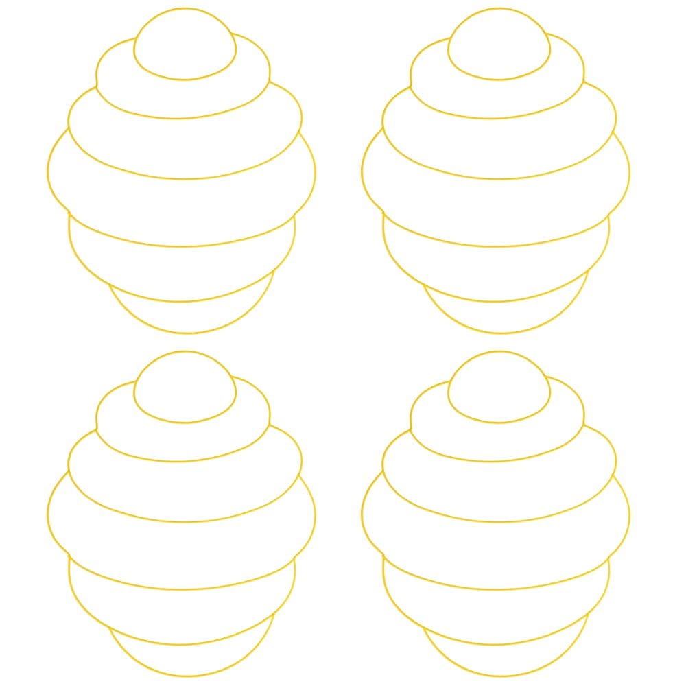 16-Inch Beehive Metal Wreath Form - Yellow, Sturdy Base For Floral Crafts, Seasonal Door Decor & DIY Arrangements