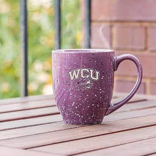 Image of Rico Industries NCAA Western Carolina Catamounts Purple Personalized 16 oz Team Color Laser Engraved Speckled Ceramic Coffee Mug