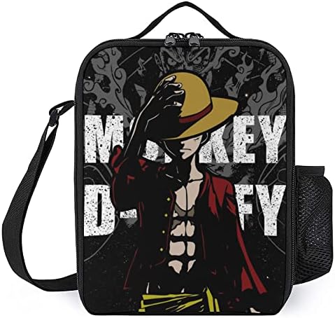 KUZTEIX Printed Lunch Bag Popular Anime Portable Lunch Box Japanese Style Insulated Lunch Tote for Boys Girls Meal Bag For Men Women
