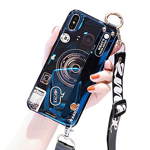 IPLUS Stand Holder Case Compatible with iPhone XR, Retro Cartoon Camera Print Design