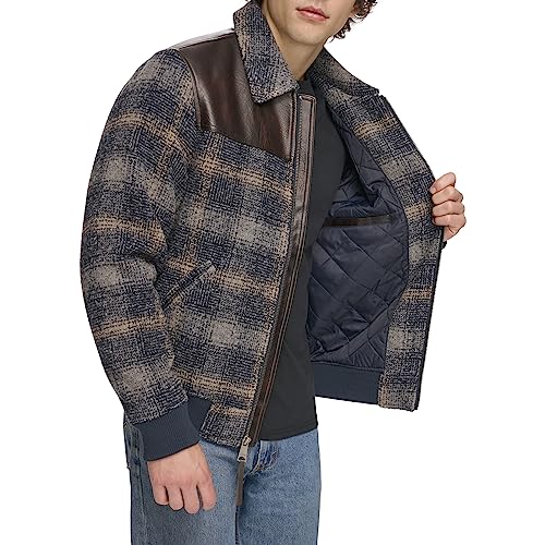 Image of Levi's Men's Mixed Media Western Plaid Bomber Jacket