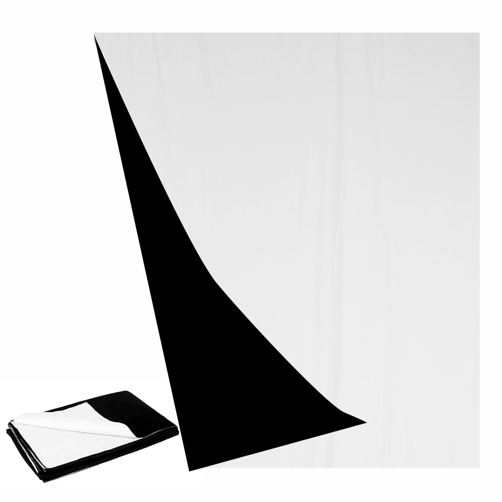 LYLYCTY5x7ft Black/White Backdrop Curtain, 2-in-1 Reversible Black Backdrop White Screen Background for Video, Photography, Gaming, Streaming, BJLY101