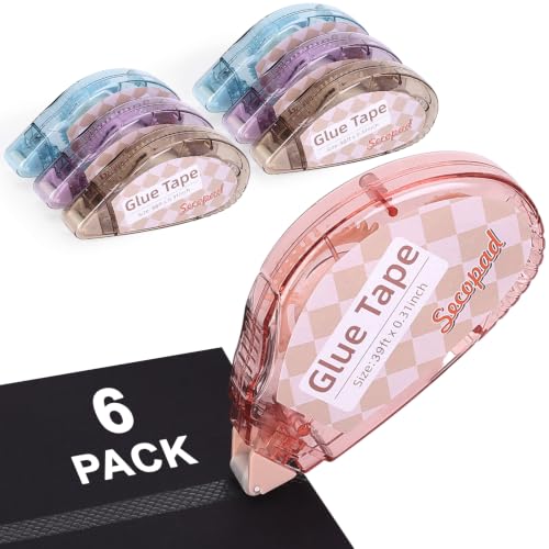 Image of Secopad Scrapbook Tape, 0.3IN x 39FT, 6 Pack, Light-Color Shell