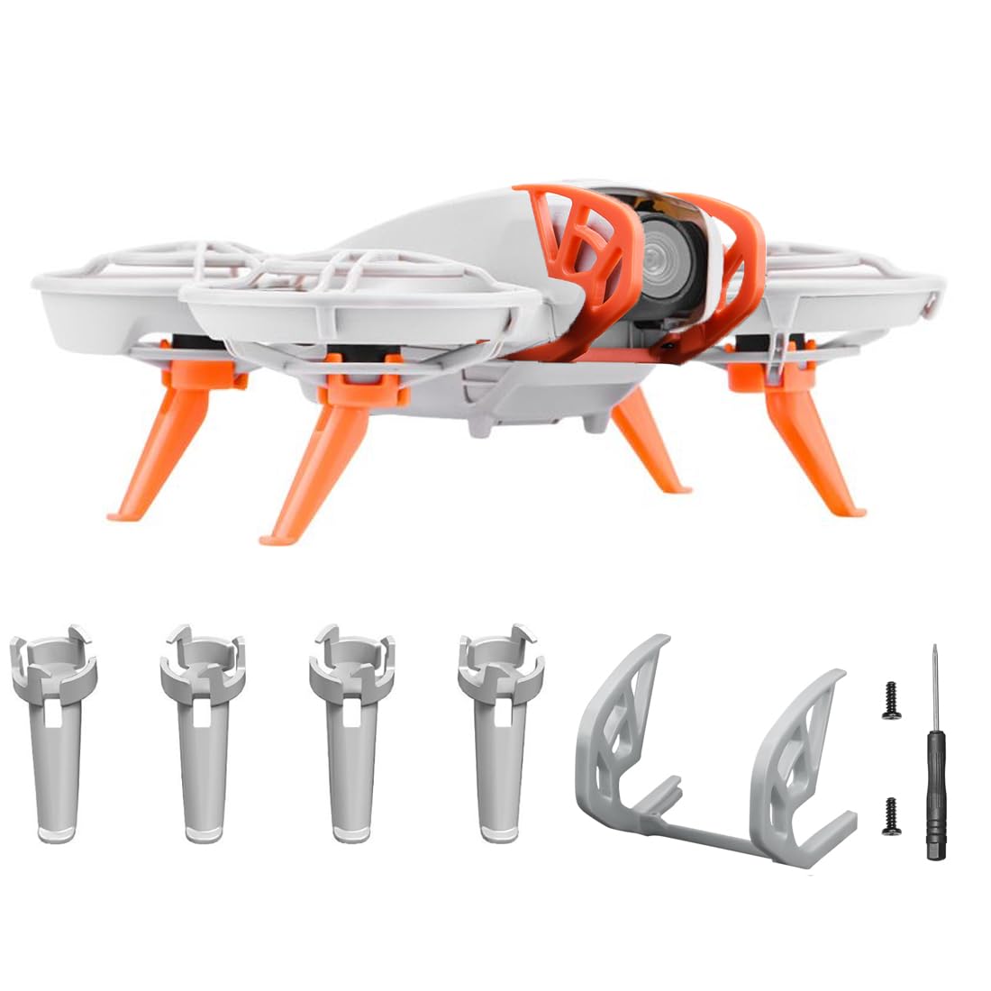 JOLOESLOS Gimbal Bumper Guard + Height Increasing Tripod for DJI Neo Drone Extension Accessory Kit, Anti-Collision Protect Bar, Landing Gear Increasing Kickstand Protector (Grey)