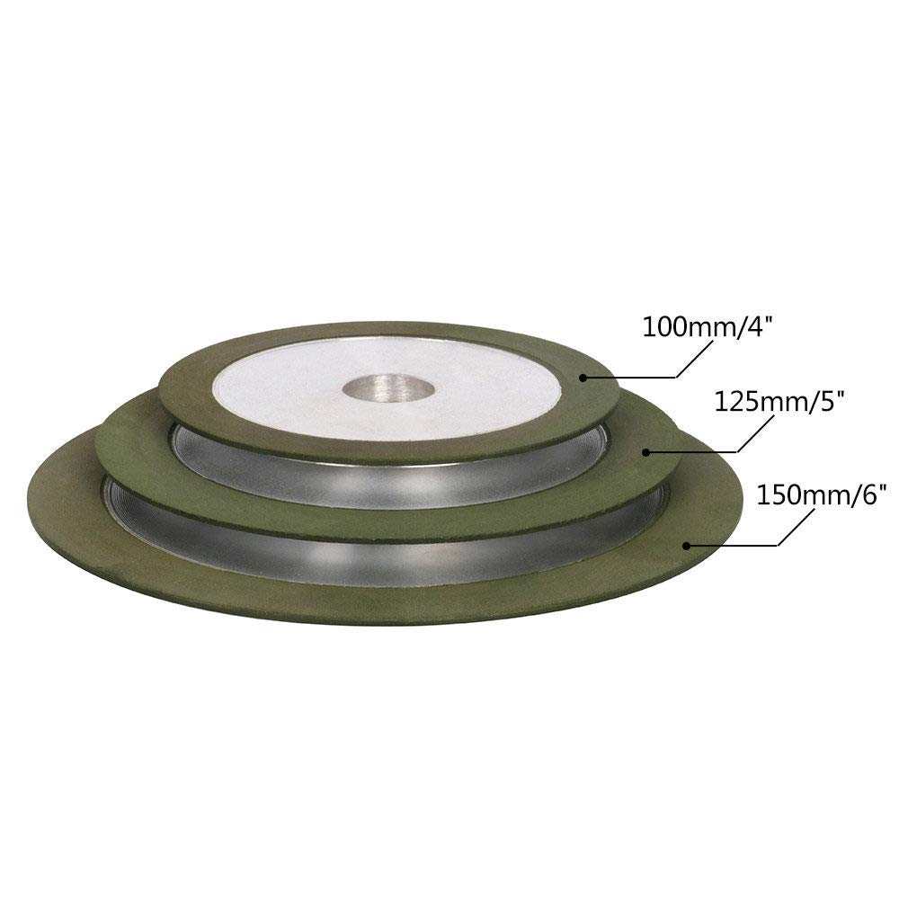Cerchio per mola diamantata 100mm / 125mm / 150mm grana 150-320 per fresa in acciaio al tungsteno, affilatrice per utensili, 125x25x8x15mm, 180