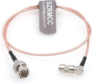 Davitu Wiring Harness - HD SDI BNC Male to Right Angle DIN1.0/2.3 Male RG179 75ohm RF Coaxial Cable for 4K Video Camera Monitor Recorders - (Length: 45cm)