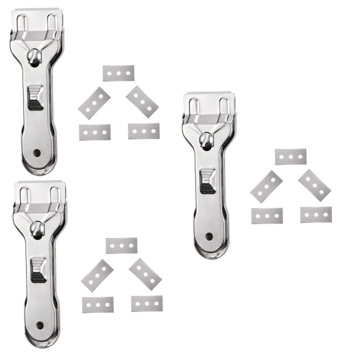 Cabilock 3sets Raschietti per Pulizia e Ceramica Raschietto Professionale per Piani Induzione e Ceramici con Lame Intercambiabili Facile Utilizzo e Precisione per Casa e Cucina