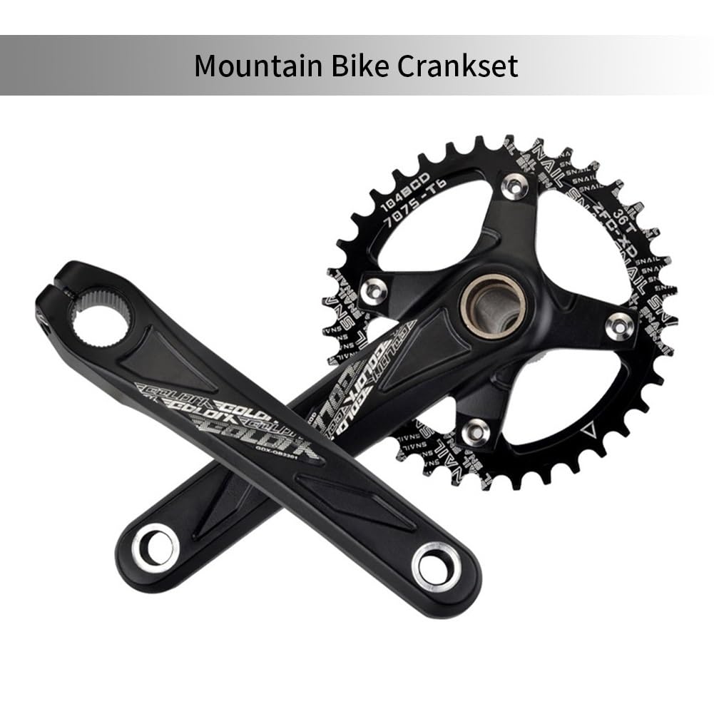 Platos y bielas para Bicicleta de montaña, 170 mm, 175 mm, 104 BCD, 32T/34T/36T/38T/40T/42T, Plato Ovalado, Dientes Estrechos y Anchos, Juego de bielas Huecas integradas, compatib