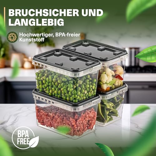 Viwares Vorratsdosen 0,4 L im 12er Set – luftdicht & gefriergeeignet – stapelbare Aufbewahrungsboxen mit Deckel – Frischhaltedosen für Lebensmittel, Snacks, Küche & Vorrat