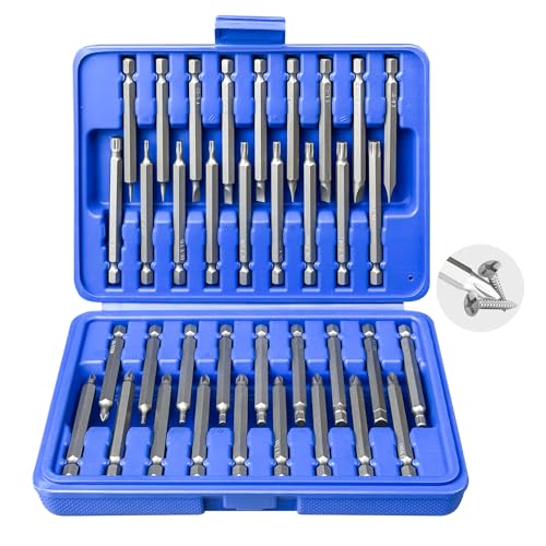 Boxify Impact Driver Bit Set 36-Piece, CRV Steel 3-Inch Long, 1/4'' Hex-Shank, Magnetic & Hight Torque for Automotive/Electronics/DIY