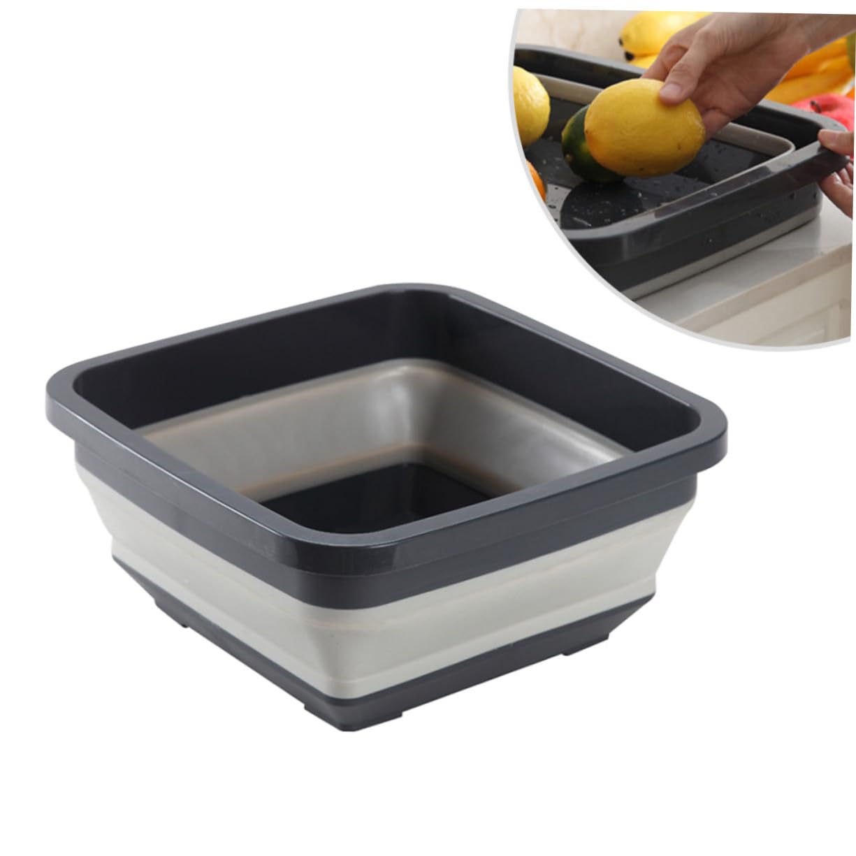 Homoyoyo Lavabo Pieghevole Bacinella in Plastica Design Antiscivolo e Stabili, per Uso Domestico e Viaggi, Salvaspazio e Portatile, Adatto a Lavare Mani, Frutta e Piatti