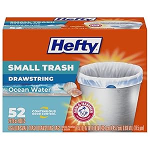 Hefty Small Trash Bags, Ocean Water Scent, 4 Gallon, 52 Count